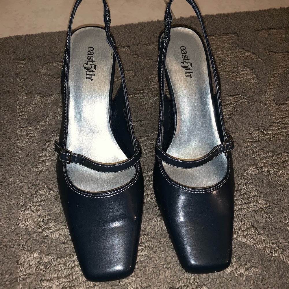 East Fifth navy blue heeled dress shoes